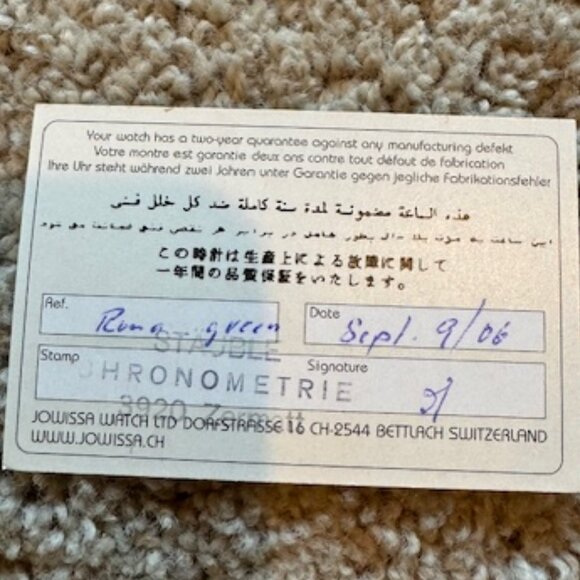 Women's Watch - Jowissa Swiss Made – Green w/Leather Band - Never Worn - Picture 12 of 13